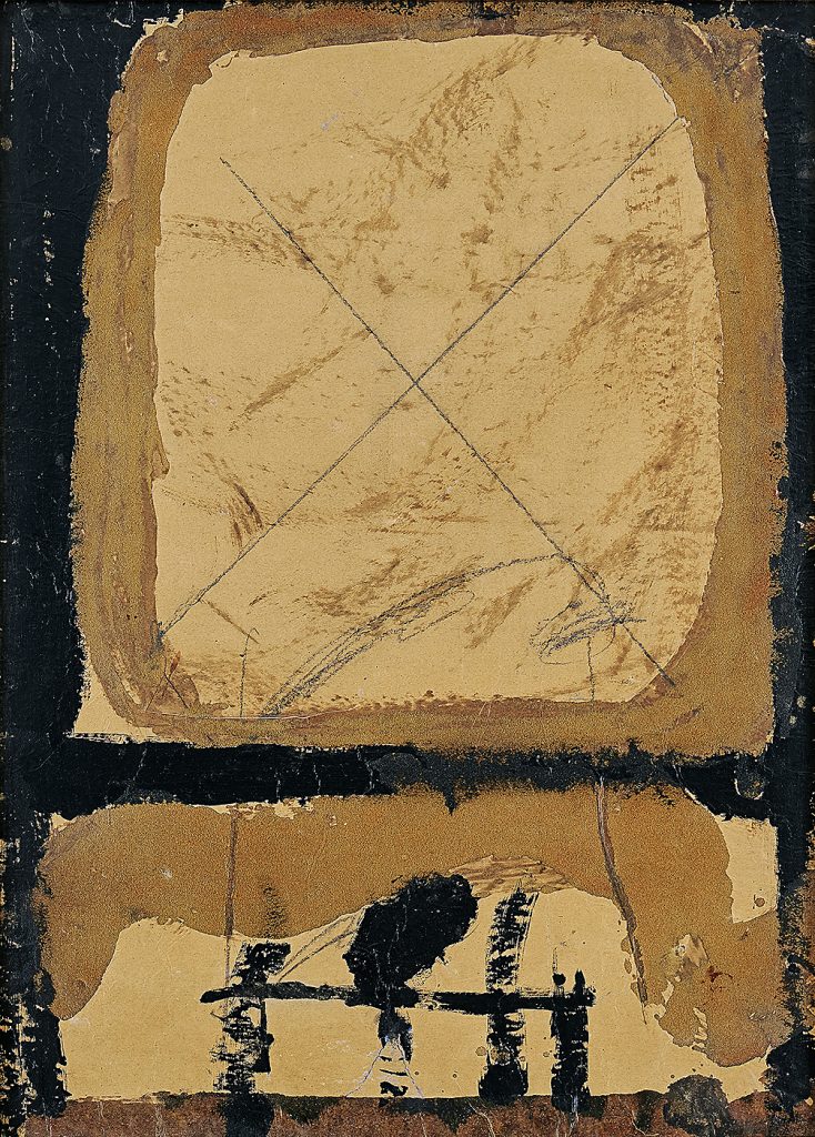 “Pintura sobre papel azul” – Antoni Tàpies