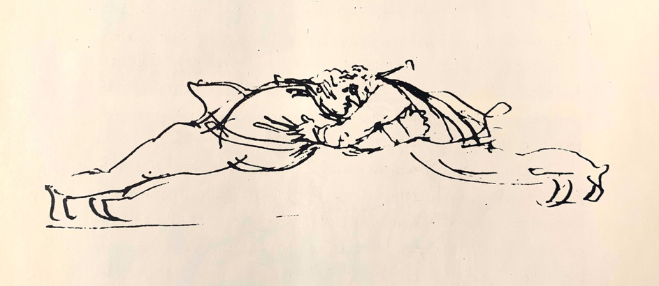 Carl August Ehrensvärd. Johan Tobias Sergel och Carl August Ehrensvärd omfamnande varandra