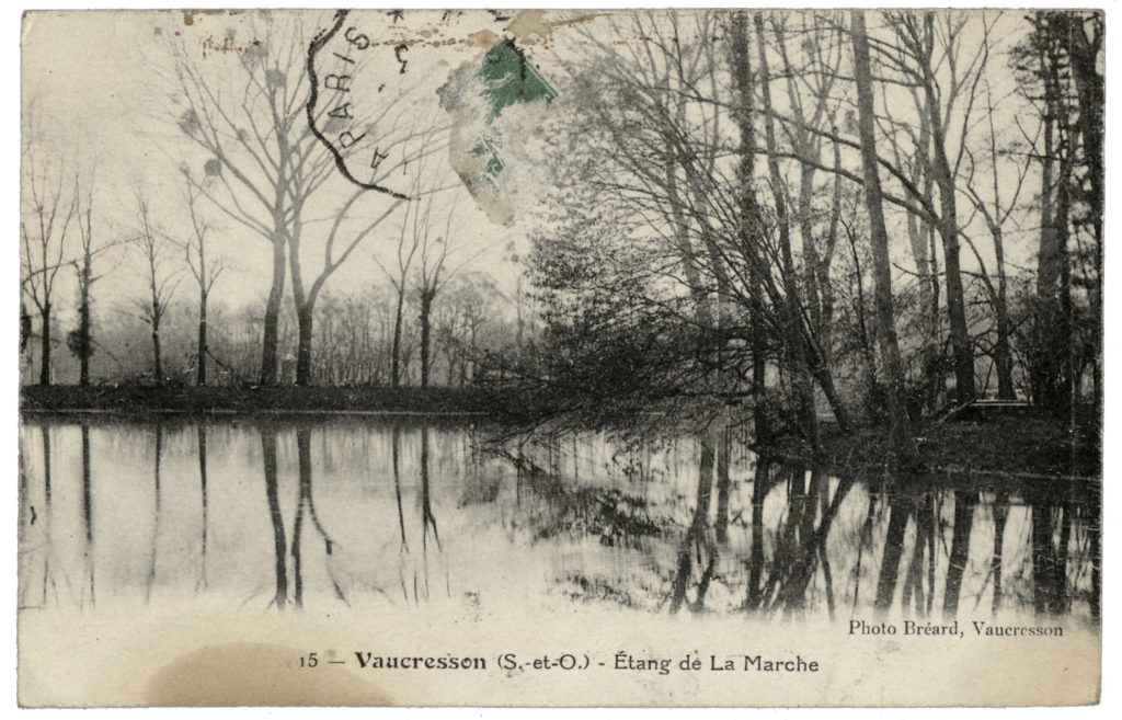 Post card from Vaucresson, Étang de la Marche.